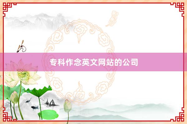专科作念英文网站的公司
