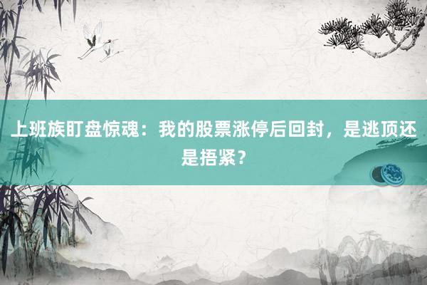 上班族盯盘惊魂：我的股票涨停后回封，是逃顶还是捂紧？