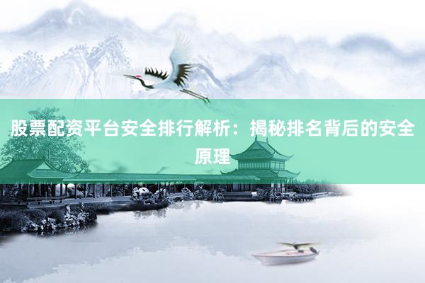 股票配资平台安全排行解析：揭秘排名背后的安全原理
