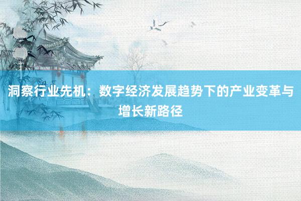 洞察行业先机：数字经济发展趋势下的产业变革与增长新路径