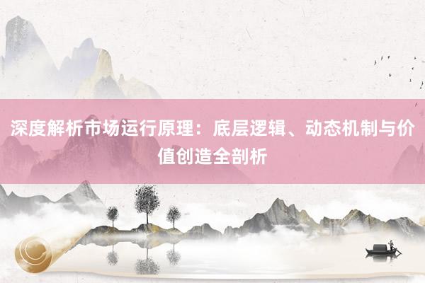 深度解析市场运行原理：底层逻辑、动态机制与价值创造全剖析