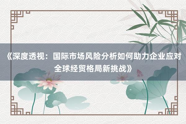 《深度透视：国际市场风险分析如何助力企业应对全球经贸格局新挑战》
