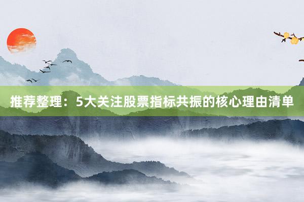 推荐整理：5大关注股票指标共振的核心理由清单