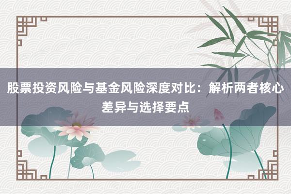 股票投资风险与基金风险深度对比：解析两者核心差异与选择要点