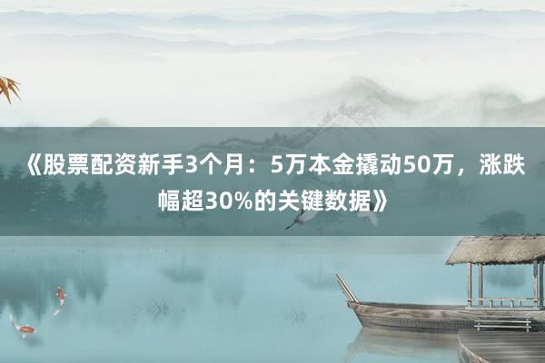 《股票配资新手3个月：5万本金撬动50万，涨跌幅超30%的关键数据》