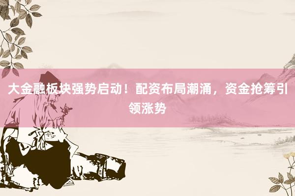 大金融板块强势启动！配资布局潮涌，资金抢筹引领涨势