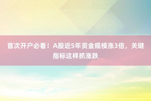 首次开户必看！A股近5年资金规模涨3倍，关键指标这样抓涨跌